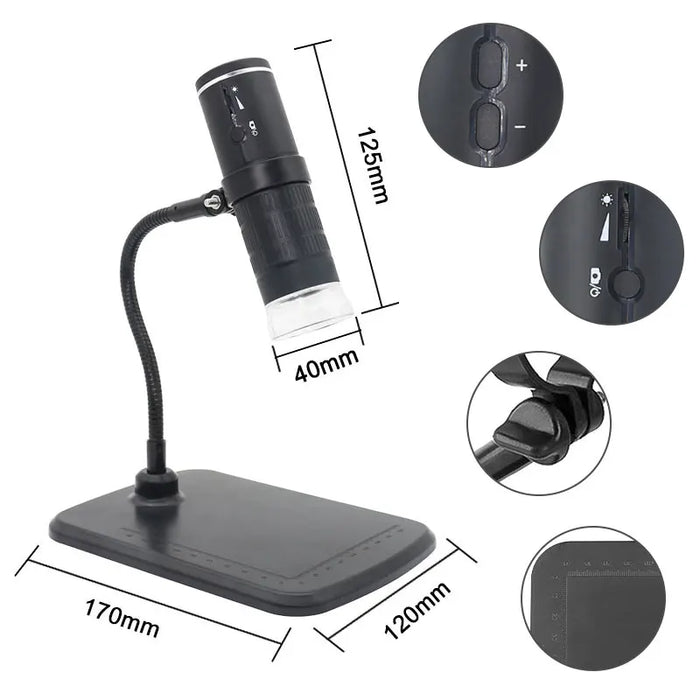 Microscopio WiFi 1000X HD Cámara de microscopio digital para teléfono inteligente 