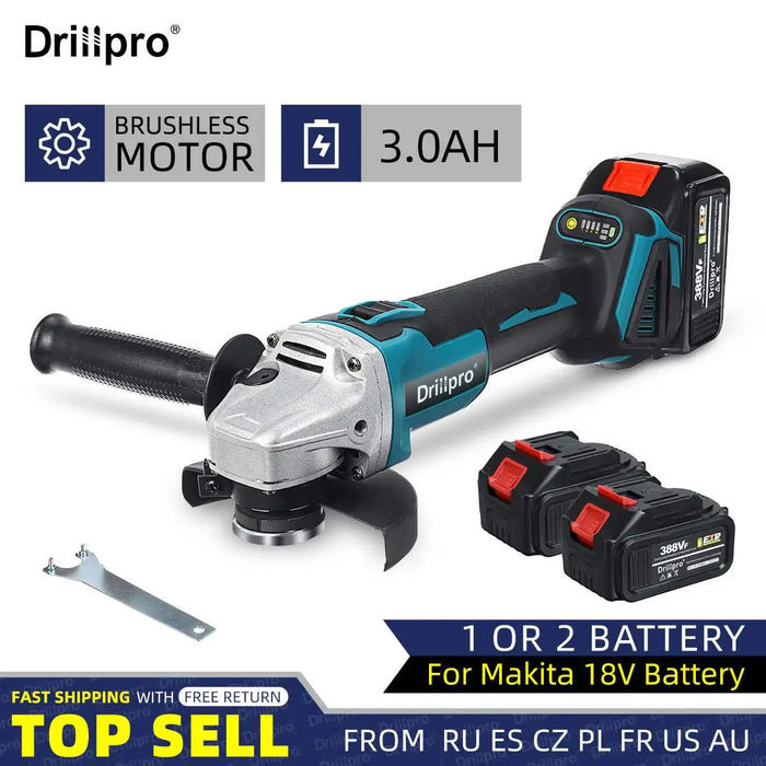 Drillpro Brushless Electric Angle Grinder Cordless 125MM Cutting