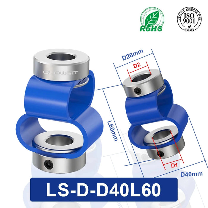 LS D D40L60 Double Loop Coupler – Flexible Aluminum Alloy for Encoder Applications