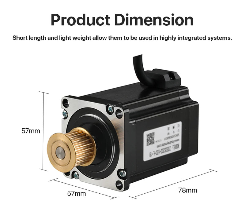 Cloudray NEMA 23 3-Phase 1.0N.m / 2.0N.m Geared Stepper Motor Kit+3DM580S