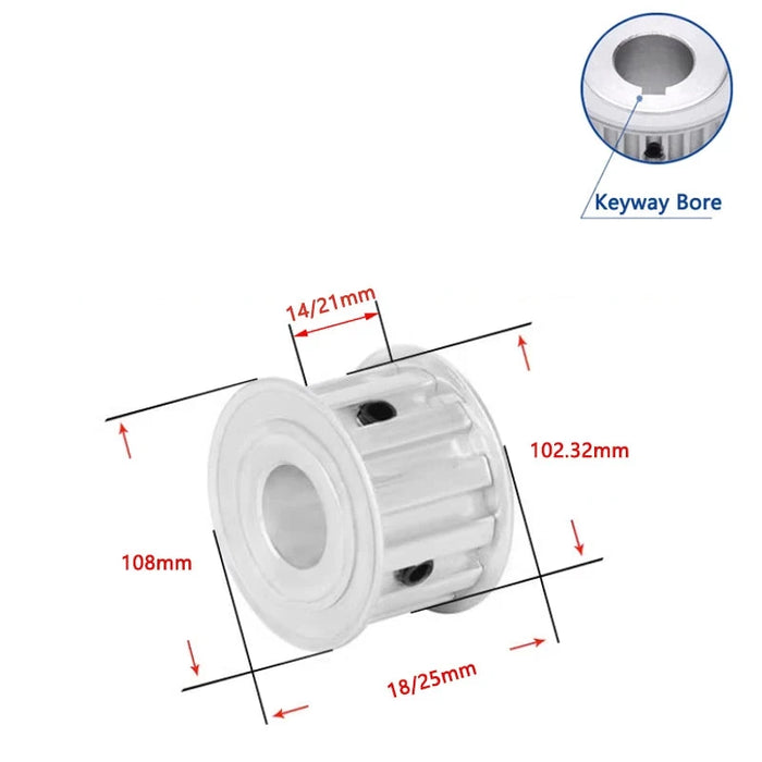 34 Zähne L Zahnriemenscheibe 34T Aluminium Synchronrad für Riemen 