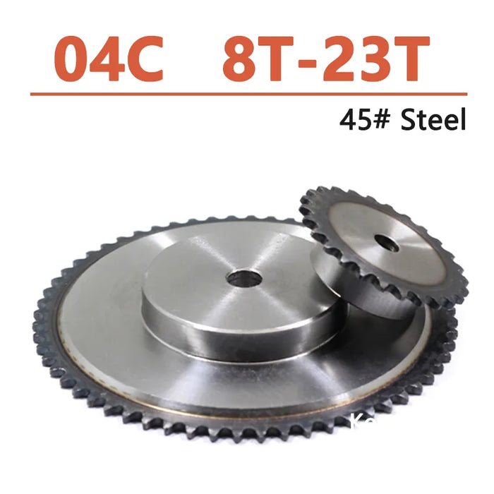 1pc 8-23 Tooth 04C Chain Drive Sprocket 45# Steel Chain Gear Pitch