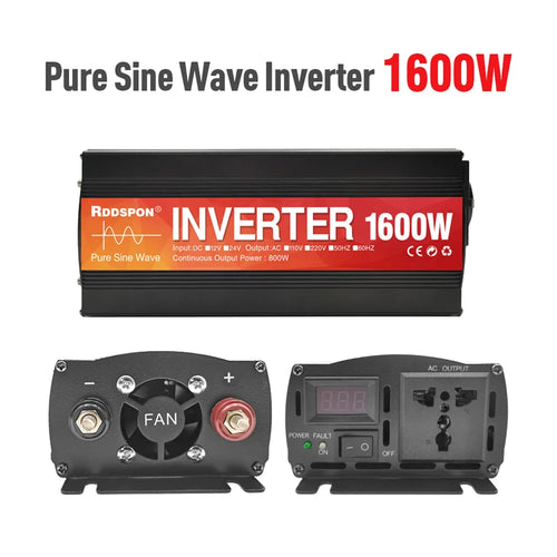 Pure Sine Wave Inverter – 12V/24V DC to 220V AC with 1600W/2000W