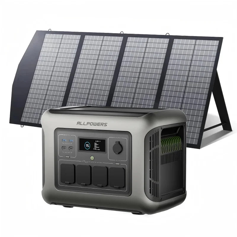 R1500 LITE 1600W Portable Power Station 1056Wh LiFePO4 – 3200W Surge UPS Solar Generator with 650W MPPT