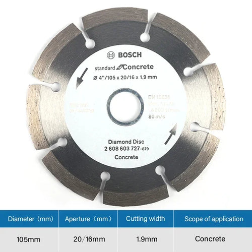 Bosch Diamant-Trennscheibe 105 mm, 1 Stück, für allgemeine Marmorplatten und Beton 