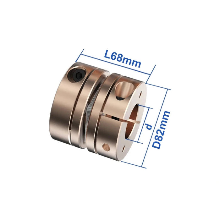 CNC Shaft Coupler D82L68 – Single Disc Flexible Aluminum Coupler (14x14 to 42x42)