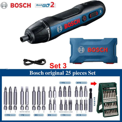 Original Bosch Go Elektro-Akkuschrauber-Set 3,6V wiederaufladbar 