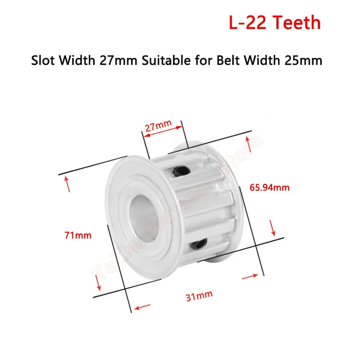 L Timing Pulley Synchronous Wheel – AF Type, Aluminum Alloy, 22 Teeth