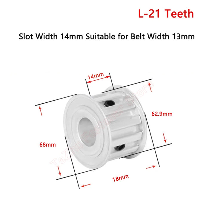 L Timing Pulley Synchronous Wheel – AF Type, Aluminum Alloy, 21 Teeth