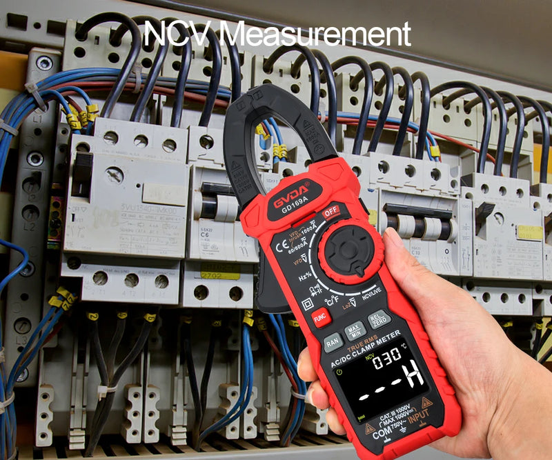 GD169A Digital Clamp Meter – 1000A AC/DC True RMS, 1000V DC / 750V AC, VFD Mode, Inrush Current, LowZ, NCV, Temperature, Capacitance, Frequency