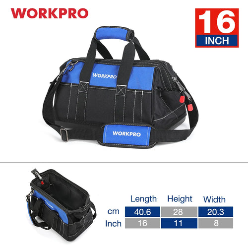 WORKPRO-Bolso para herramientas, bolsa para electricista, organizadores de herramientas, resistente al agua