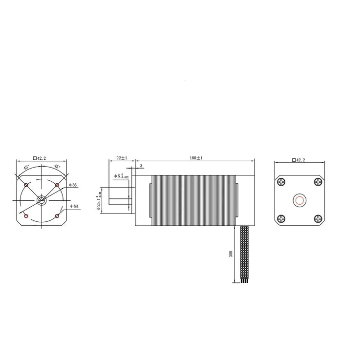 Cloudray Nema 17 3-Phase BLDC Motor - 105W, 24VDC, 4000 RPM