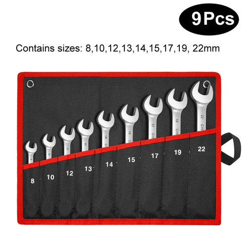 Combination Ratcheting Wrench Set with Flexible Head