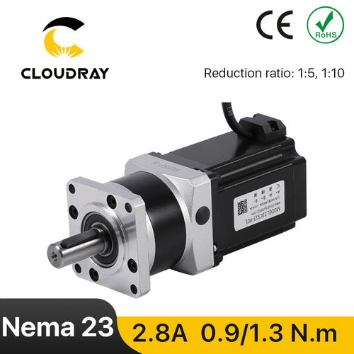 Motor paso a paso Cloudray Nema 23, caja de cambios planetaria de 4 conductores 0,9/1,3 Nm 