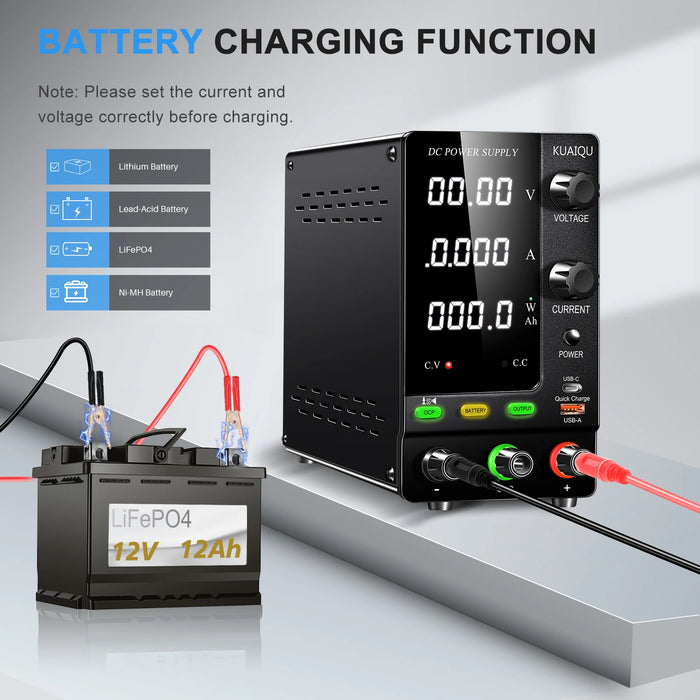 NICE-POWER Adjustable Regulated Lab DC Power Supply, 15V 30V 10A