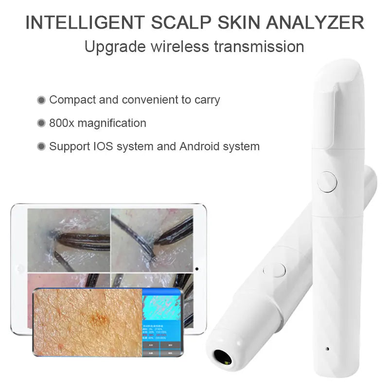 HD 800X Analizador de piel Detector de cabello Salón Hogar Belleza Microscopio Wifi 