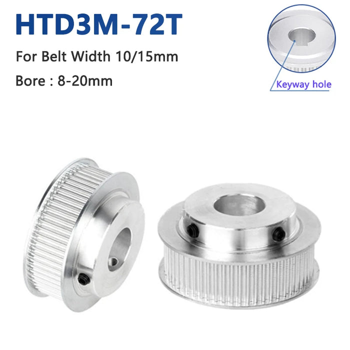 HTD3M 72 Teeth Timing Pulley Bore 8/10/12/14/15/19/20mm 72T HTD-3M