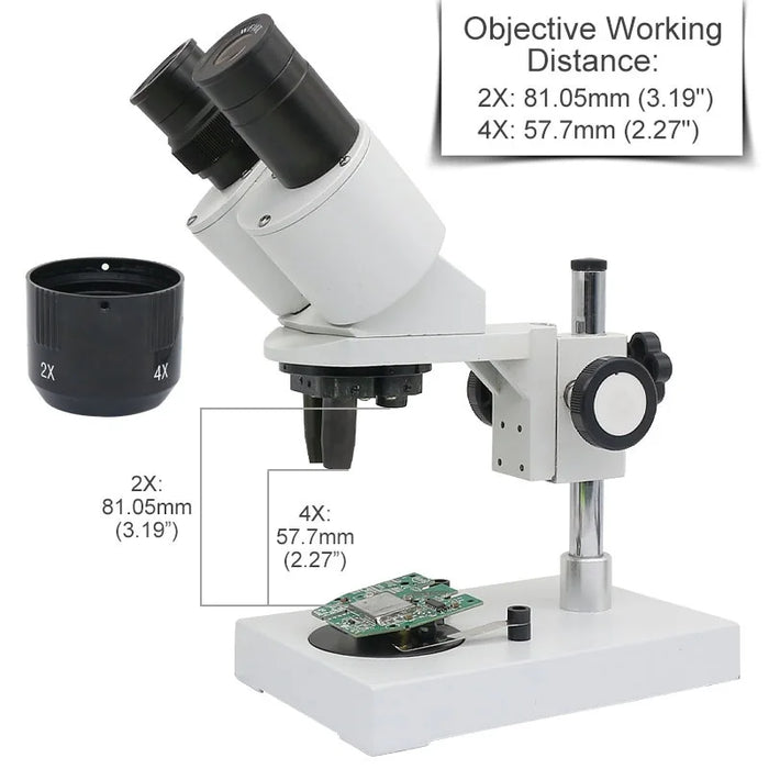 20X 40X Illuminated Industrial Stereo Microscope