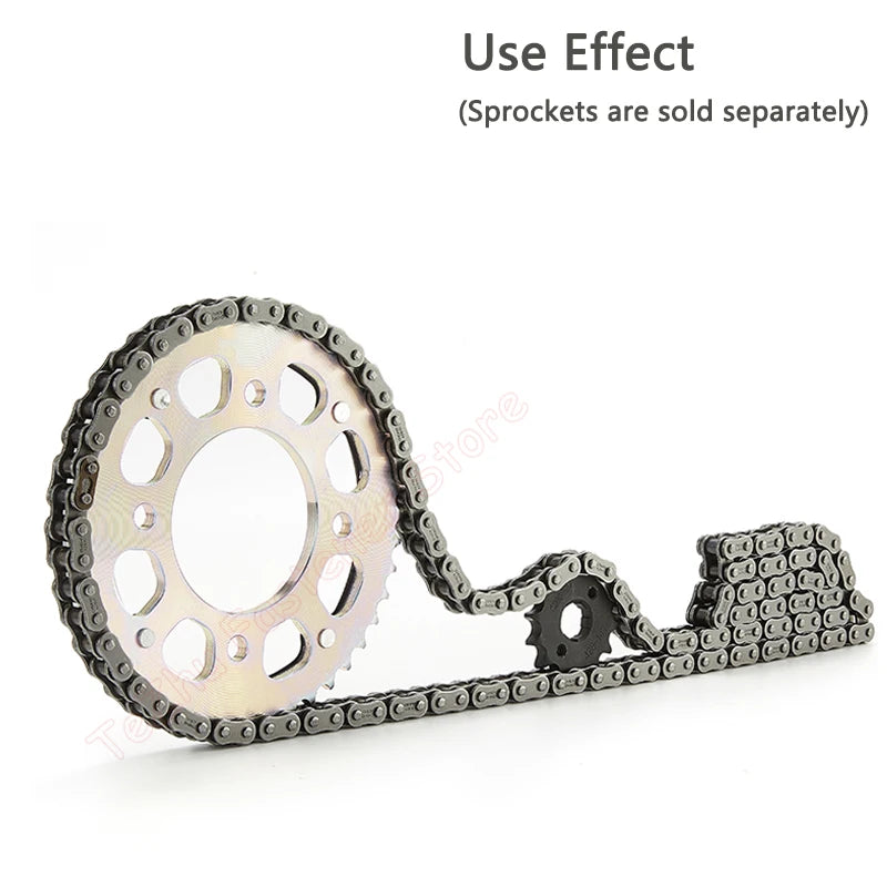 Cadena de motocicleta 428, cadena de transmisión gruesa 428H, longitud 100L 102L, 1 ud. 
