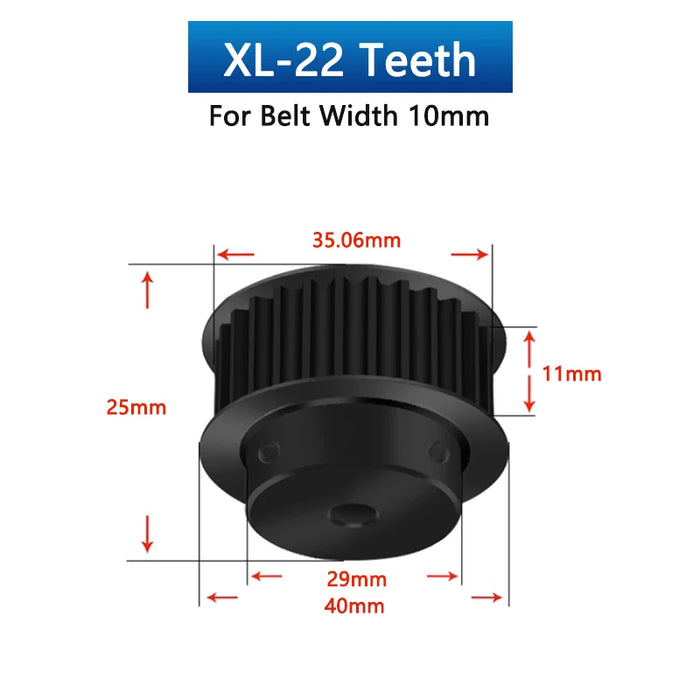 Polea de distribución de acero 20T-22T XL negra 45# 20 21 22 dientes 