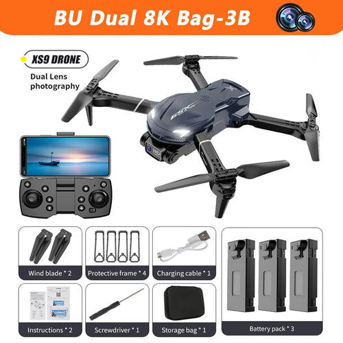 XS9 Drone 8K Professional HD Dual Camera GPS Obstacle Avoidance