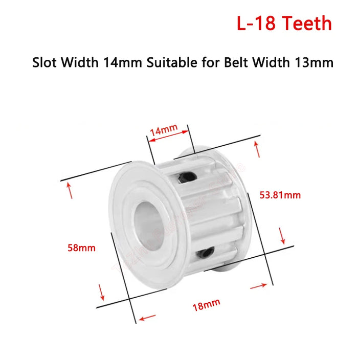 18 Teeth L Timing Pulley - 18T Aluminium Synchronous Wheel