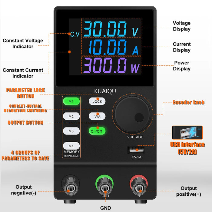 Adjustable Laboratory DC Power Supply - SPSD Series 30V/10A/5A