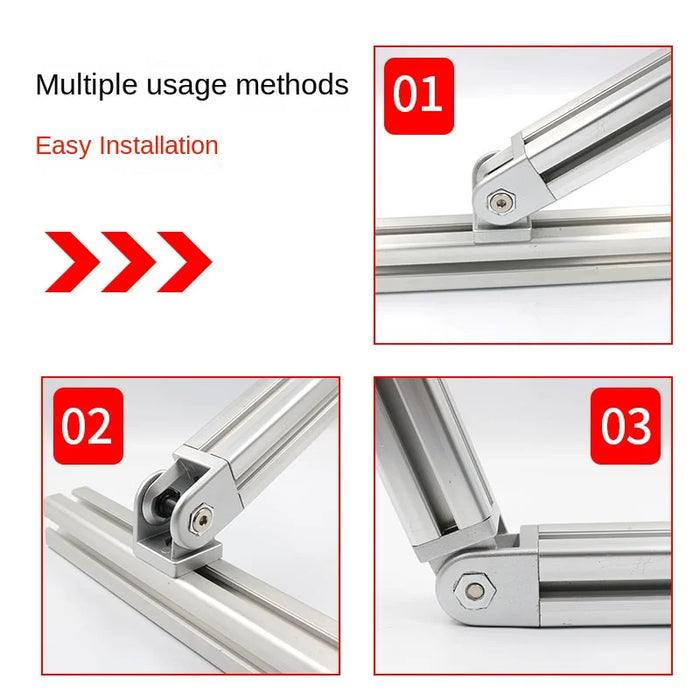 Movable Hinge Connecting Pieces for Industrial Aluminum Profiles – Available in 20x20, 30x30, 40x40 And More Sizes