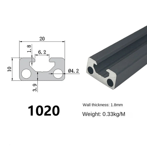 10x20, 10x30, 15x15, 15x20, 15x40, 20x40  Aluminum Profiles for Robotics, CNC, and DIY Projects