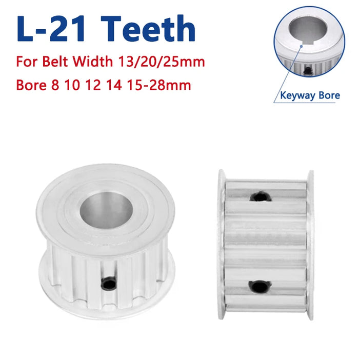Polea de sincronización L de 21 dientes, rueda síncrona de aluminio 21T para correa 