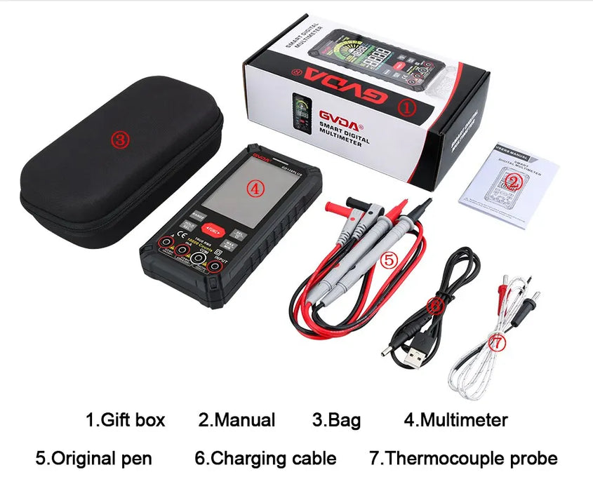 Smart Rechargeable Digital Multimeter GD128PLUS – True RMS, 9999 Counts, 1000V, 10A