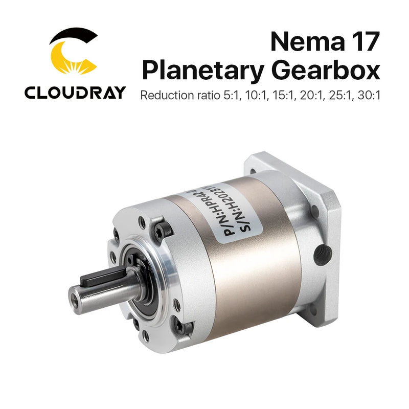 Relación 5:1 del reductor de velocidad del motor de la caja de cambios planetaria Cloudray Nema17, 10:1, 