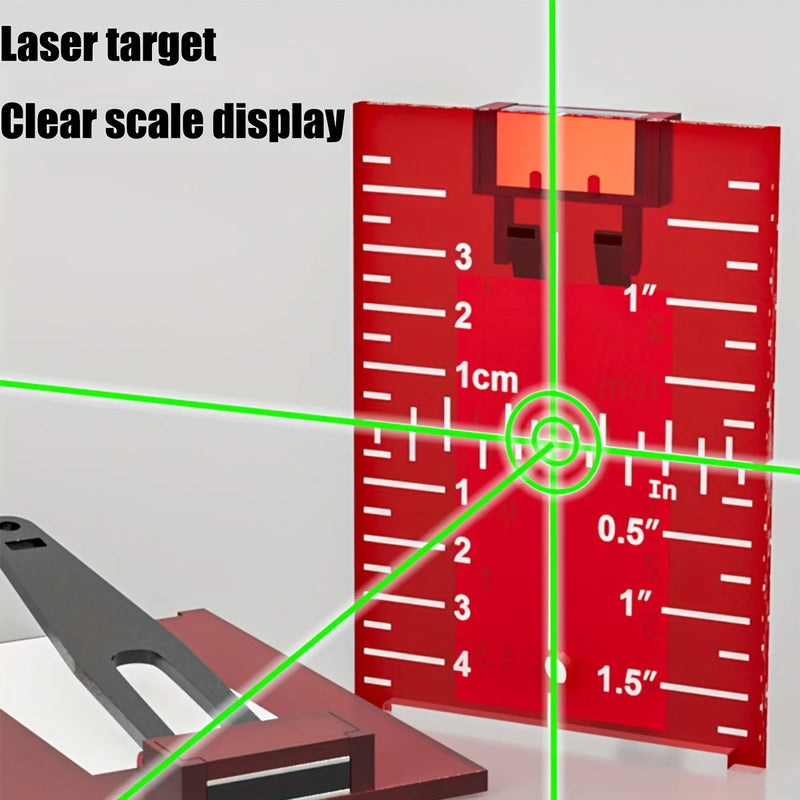 Magnetic laser target plate with stand for green/red laser levels