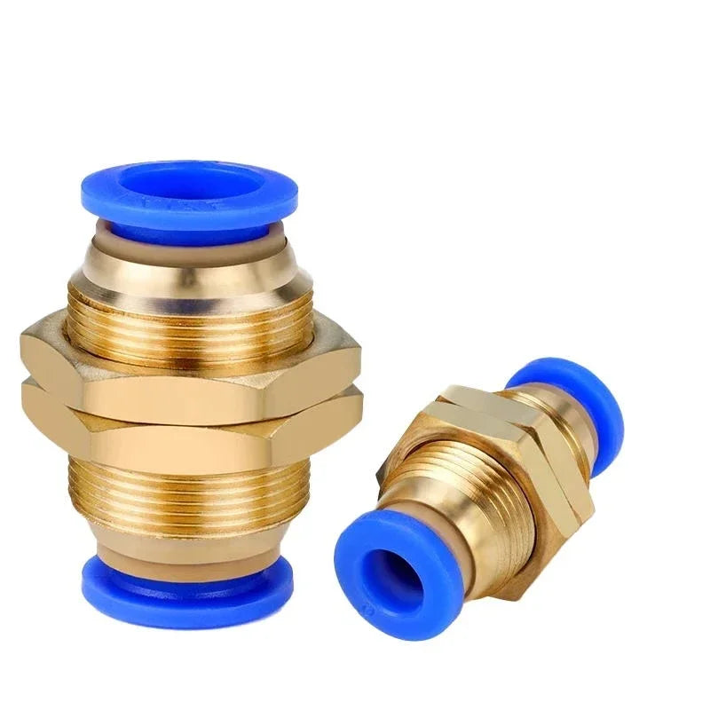 PM Pneumatic Bulkhead Push-In Fitting – Air Pipe Straight Connector (4–12mm) 50–1000PCS