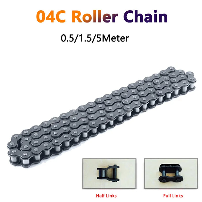 0.5/1.5/5 Meter 04C Roller Chain / Chain Links Connector for Industrial Use