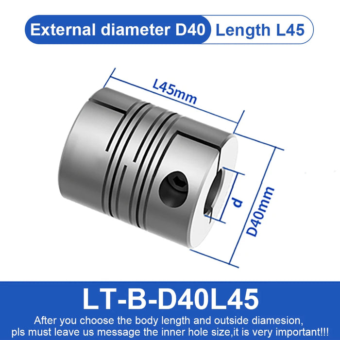 Parallel Line Coupling LT D40L45 - Motor Flexible Shaft Coupler