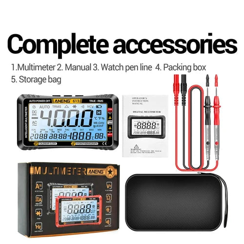 Smart Multimeter - 4000 Count Digital Tester for AC/DC Voltage, Current, Resistance, and More