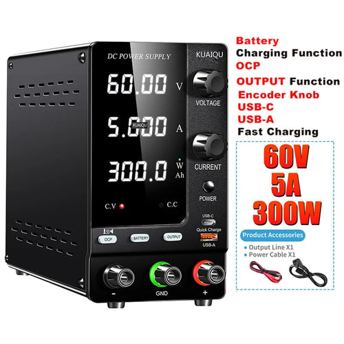 NICE-POWER Adjustable Regulated Lab DC Power Supply, 15V 30V 10A