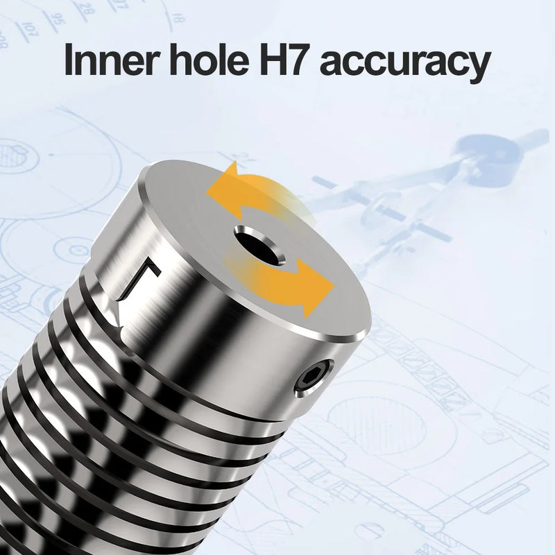 Acoplamiento de resorte D26L50 Rosca flexible Ángulo excéntrico Aluminio 