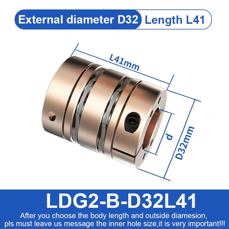 LDG2-B-D32L41 Acoplador de eje 8 tornillos Flexible de alta resistencia 