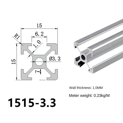 10x20, 10x30, 15x15, 15x20, 15x40, 20x40  Aluminum Profiles for Robotics, CNC, and DIY Projects