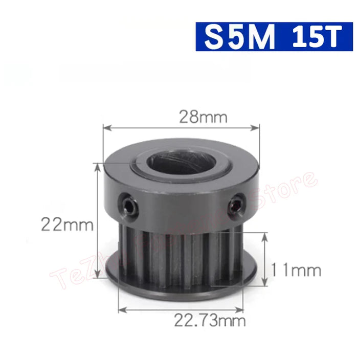 14T-17T S5M Timing Pulley – Hard Anodized Aluminum Synchronous Wheel