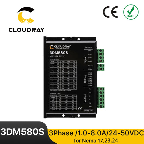 Controlador paso a paso trifásico Cloudray 3DM580S 24-50 V CC para paso Nema 23
