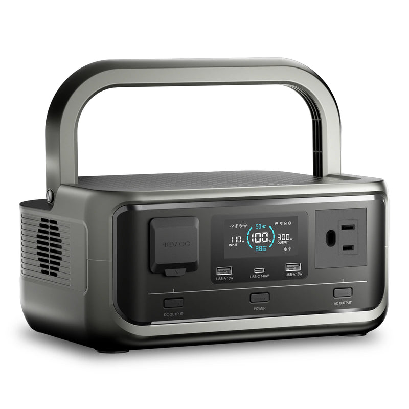 VOLIX P300 Portable Power Station 300W 256Wh LiFePO4 – Solar Generator with 100W USB-C PD & UPS