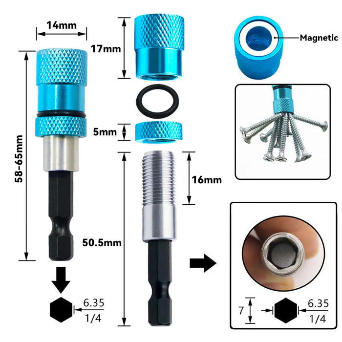 Sechskantschaft-Schraubentiefe, magnetischer Schraubendreher-Bithalter, 1/4 Zoll Sechskant 