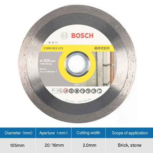 Bosch Diamond Cutting Disc 105mm – For Marble, Concrete, Brick, and Stone