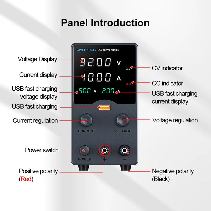 Adjustable DC Bench Power Supply 30V 5A–10A USB Display Lab Voltage Regulator (GA3010H / DPS3010U)