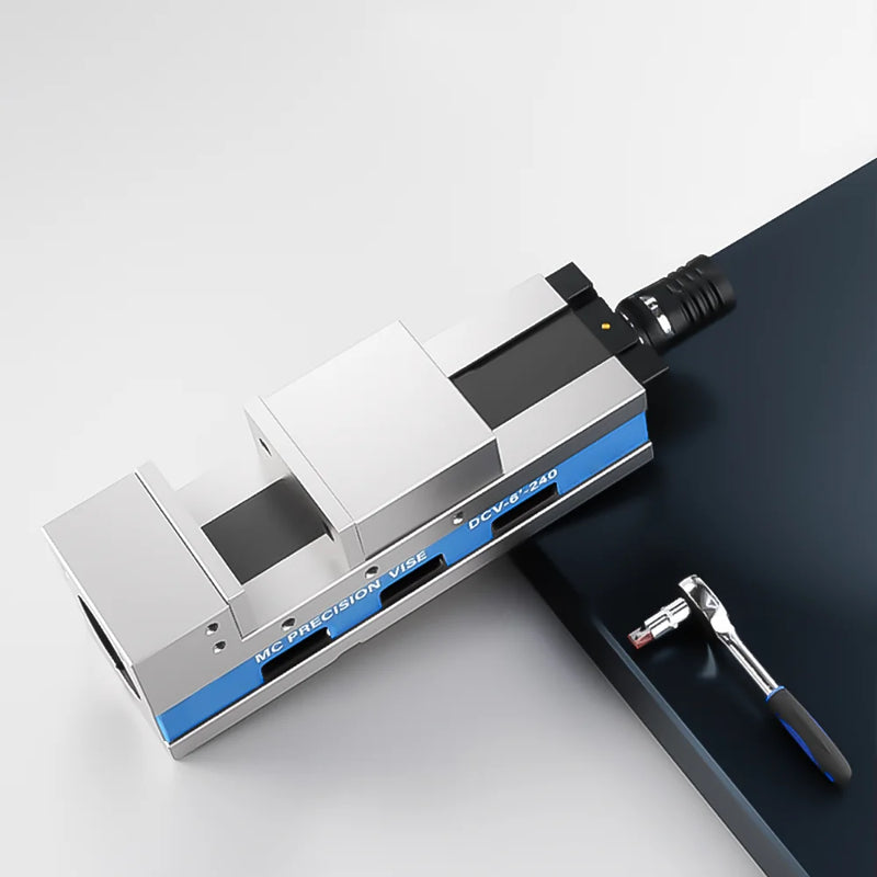 DCV Precision Hydraulic Vise 4" 5" | CNC Milling Machine Hydraulic Bench Vise Cast Iron HRC45-50