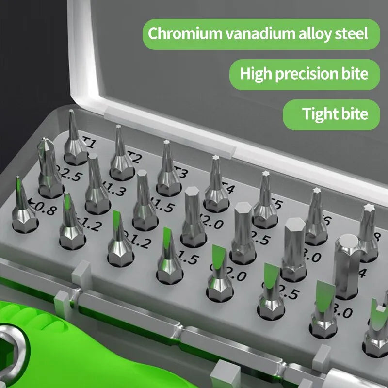 Destornillador multifuncional 32 en 1, combinación portátil para el hogar 