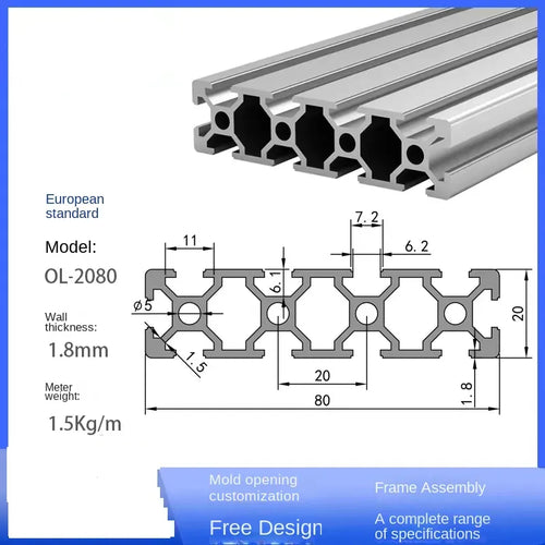 2020 2040 2060 3030 3060 4040 2080 20100 T-Nut-Aluminiumprofil